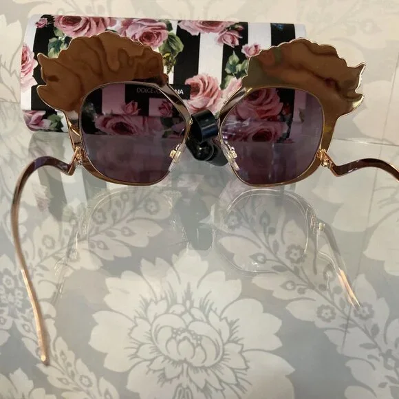 Dolce & Gabbana Sequin Rose Sunglasses